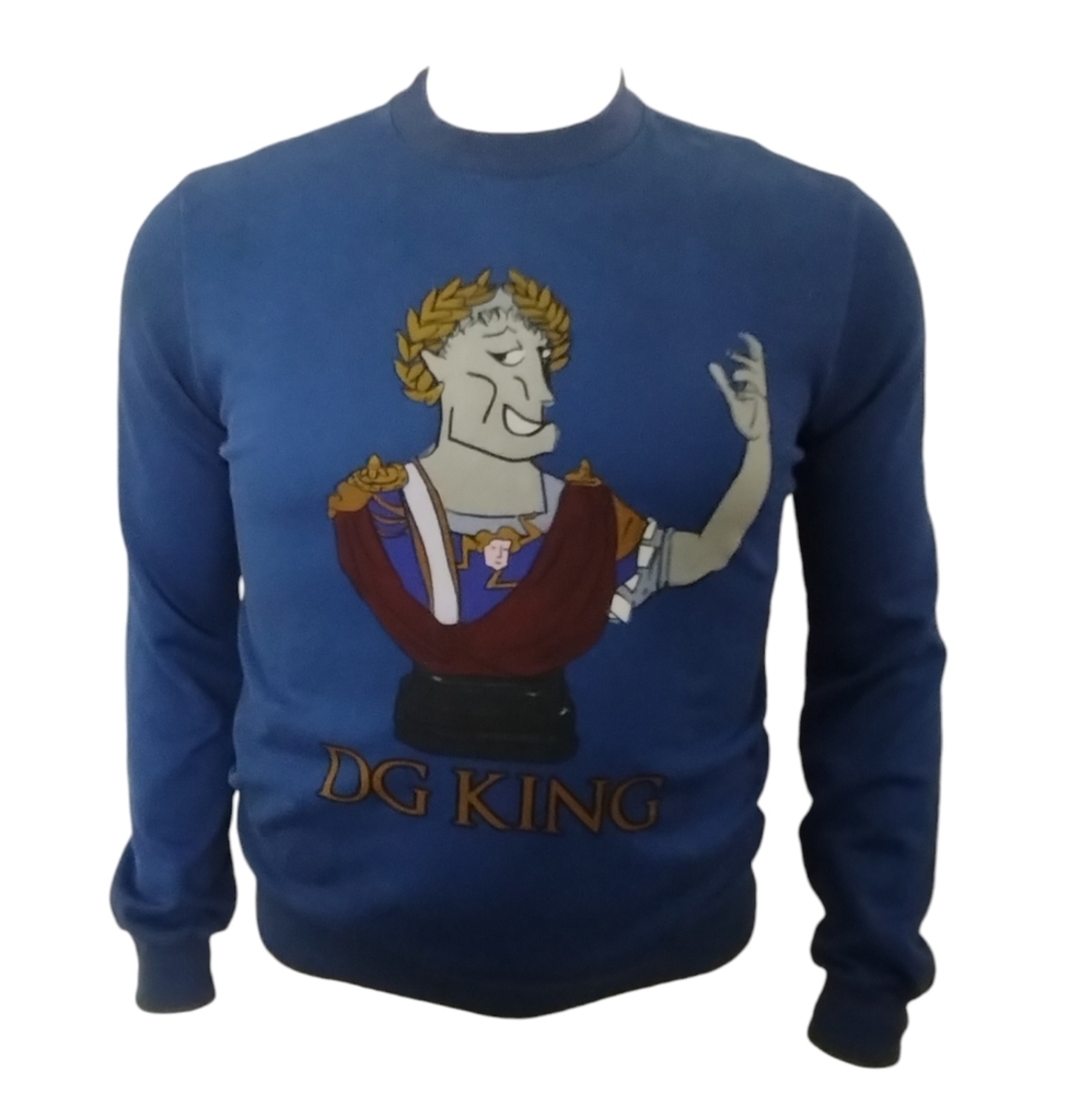 DOLCE & GABBANA DG KING Caesar Sweatshirt Mens 52/XL Streetwear Designer Grunge